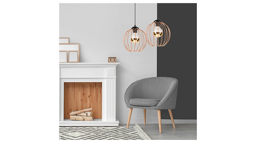 Lampa wisząca Zoya 2-punktowa stalowa złota