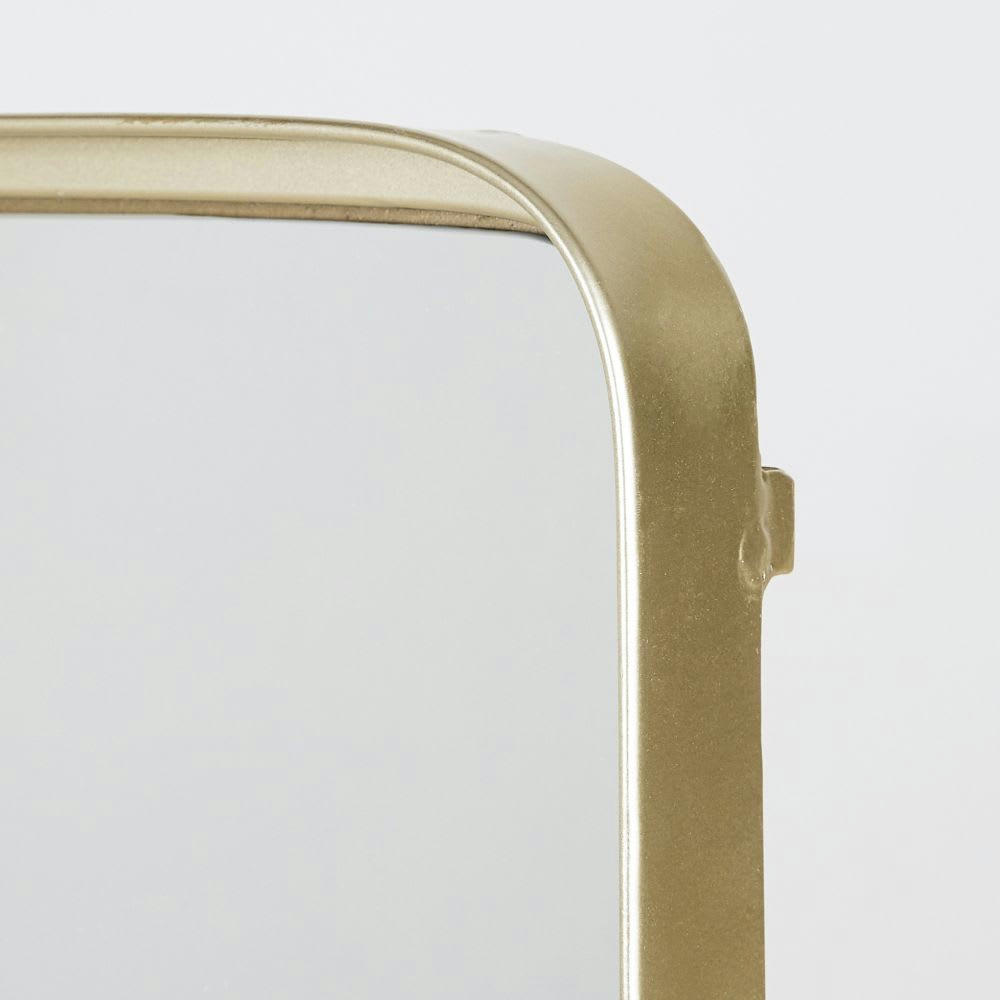 WESTON - Miroir rectangulaire bords arrondis en métal doré 75x110