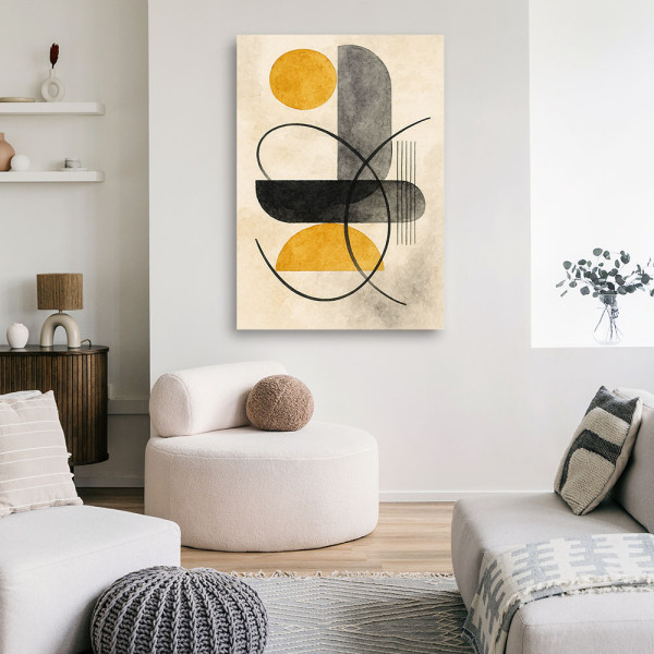 Feeby Obraz na płótnie, Geometria Abstrakcja Beżowy Minimalizm 40x60