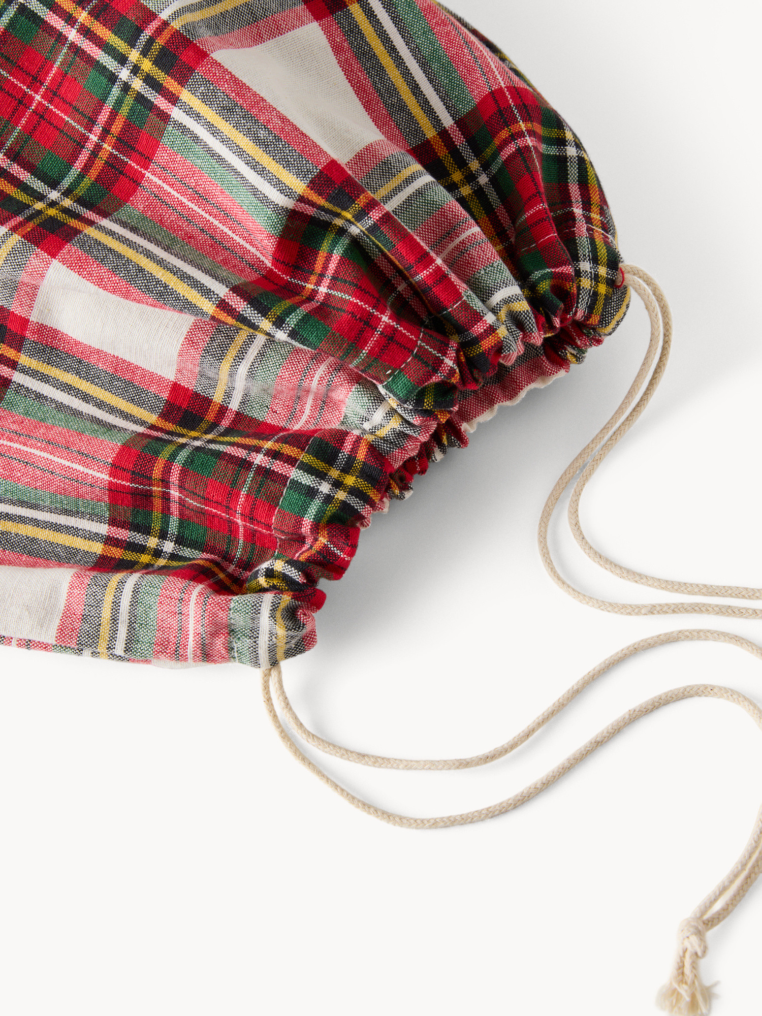 Set 2 sacchetti tartan in puro cotone tinto filo