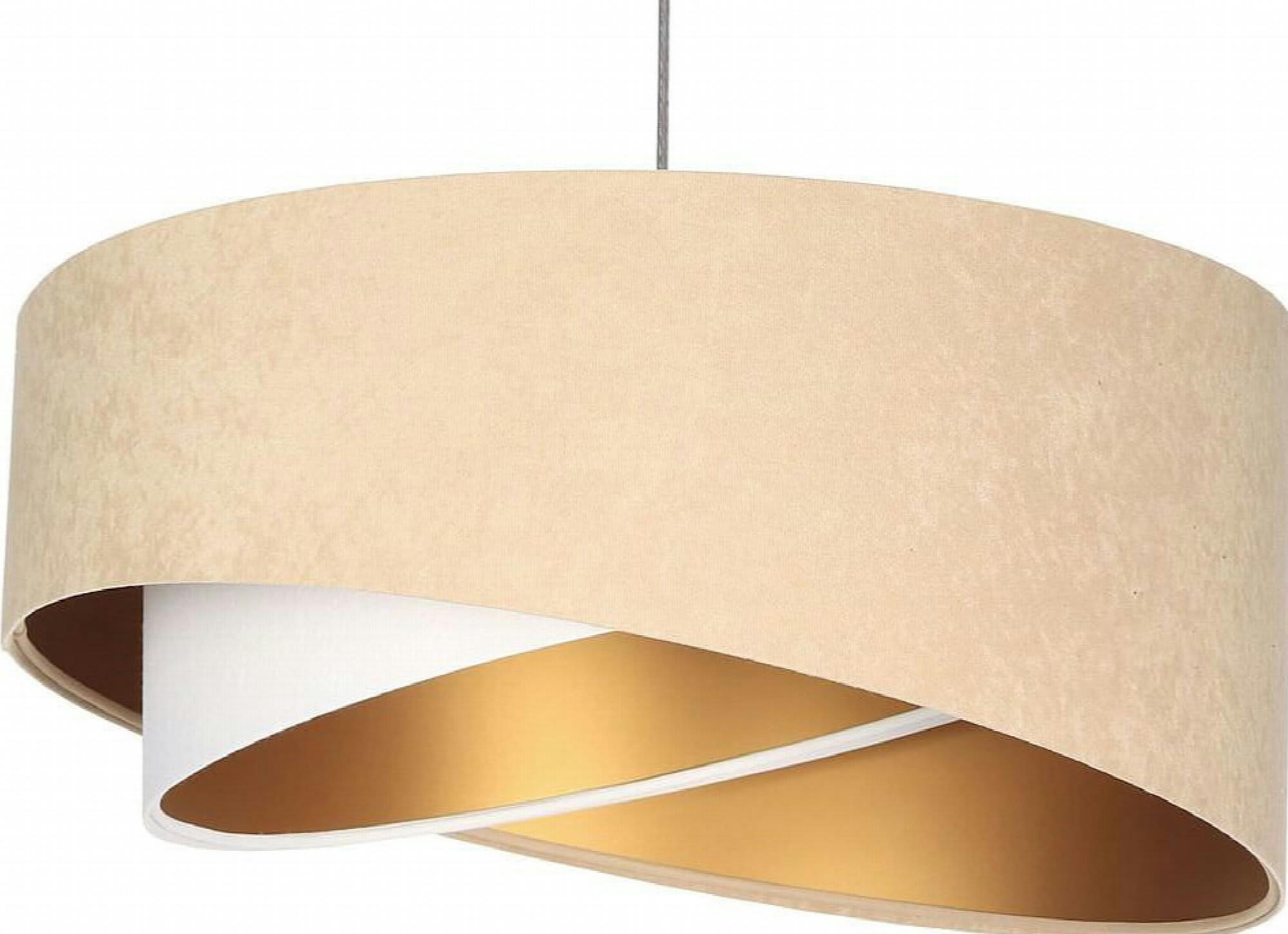 ASYMETRIC - Suspension Tissu Beige 50x50x105 cm