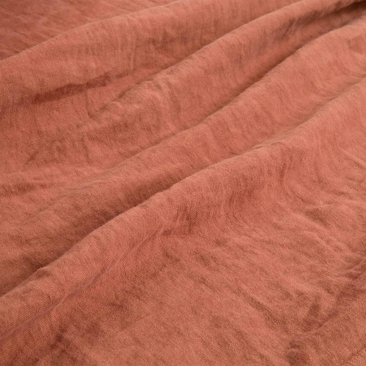 PETIT JOUR - Drap plat en  lin lavé rose 180 x 290 cm