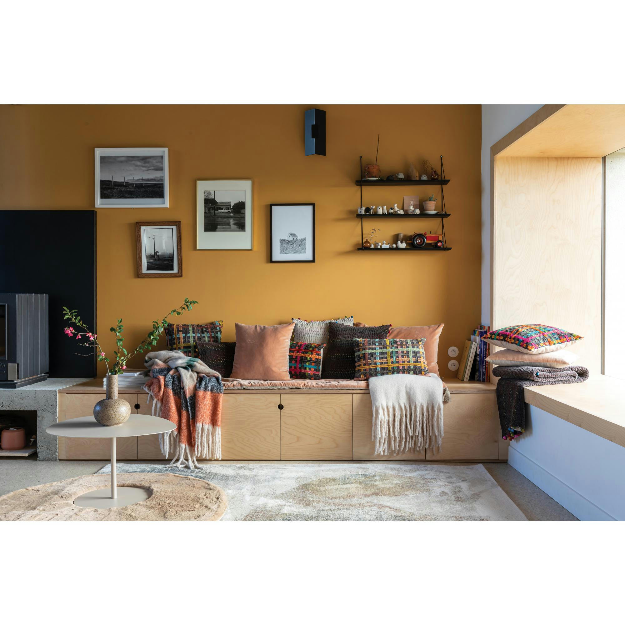 SOLINE - Coussin brodé  en coton multico 45 x 45