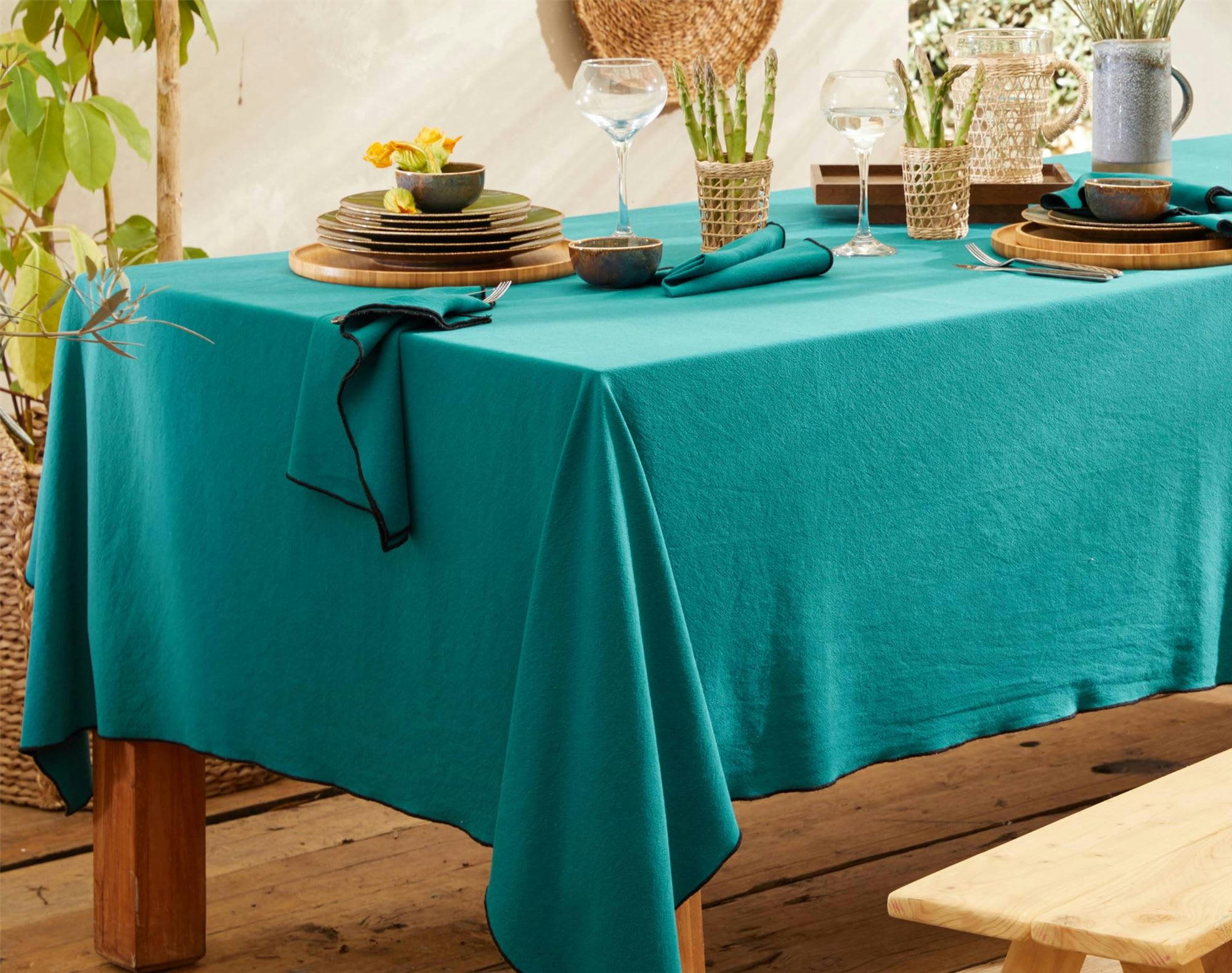 NAP. HONO - Nappe 160x200 vert de gris en coton