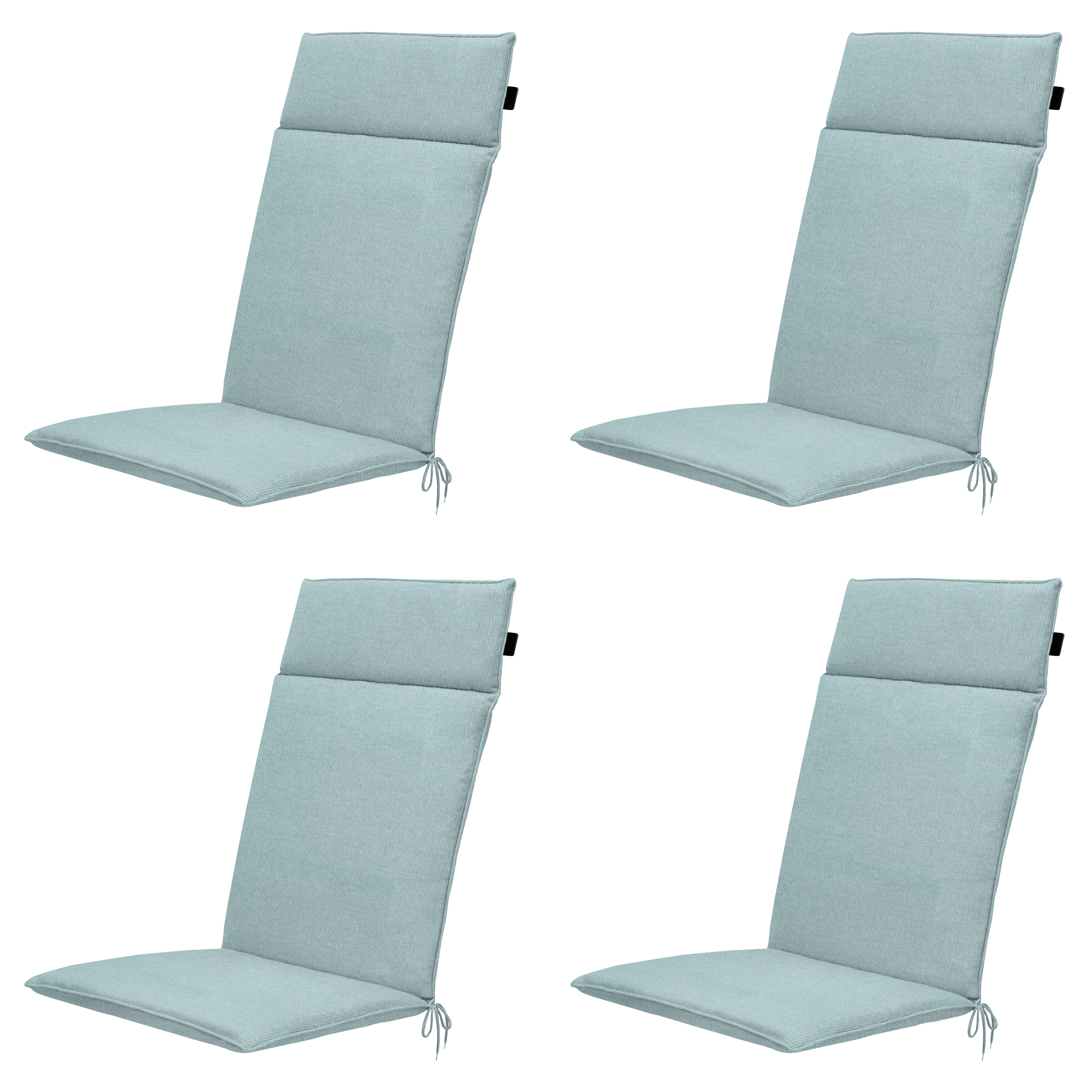 Madison tuintstoelkussen hoge rug Eco-line - blauw - 120x50x4cm - set van 4