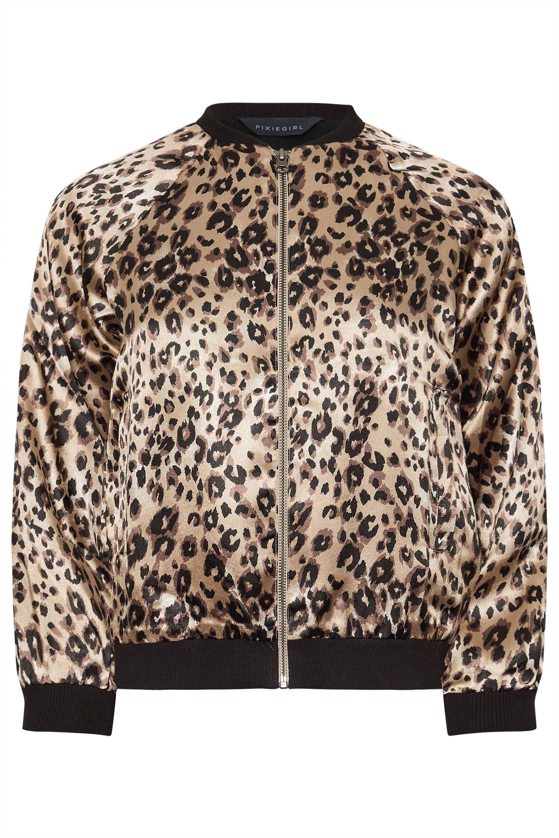 PixieGirl Petite Leopard Print Bomber
