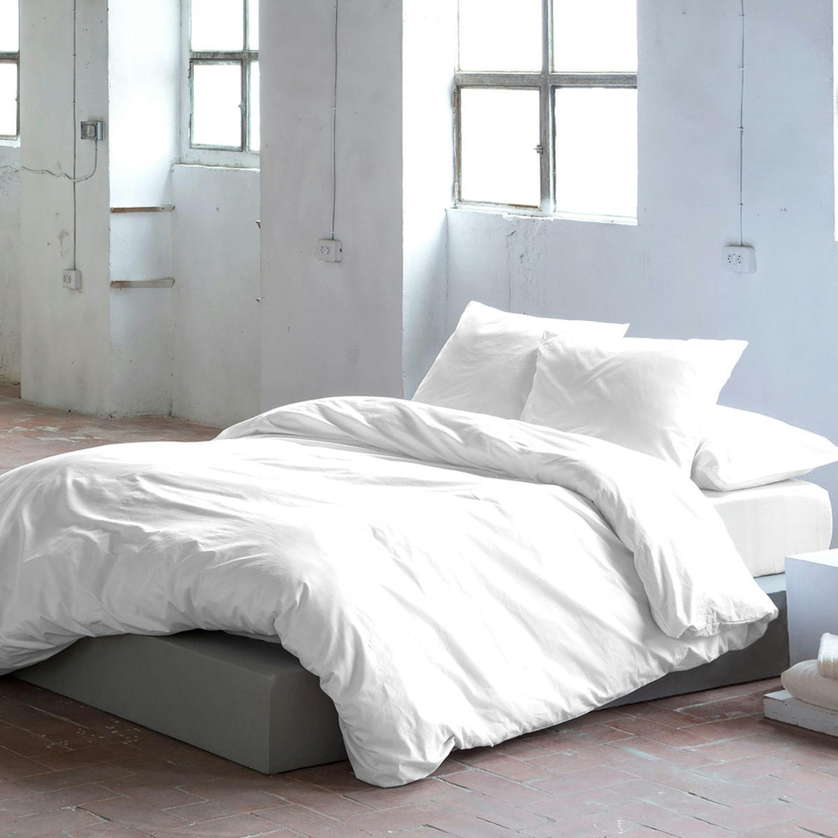 PURE HDC - Housse de couette en coton blanc 140x200 cm