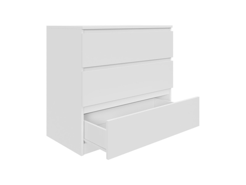 Komoda Biała 80 cm z 3 Szufladami - do salonu, sypialni