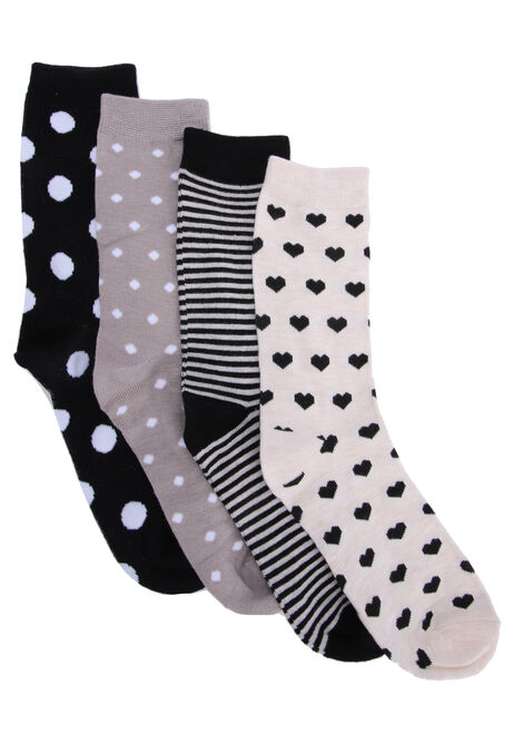 Womens 4pk Natural Spot Ankle Socks