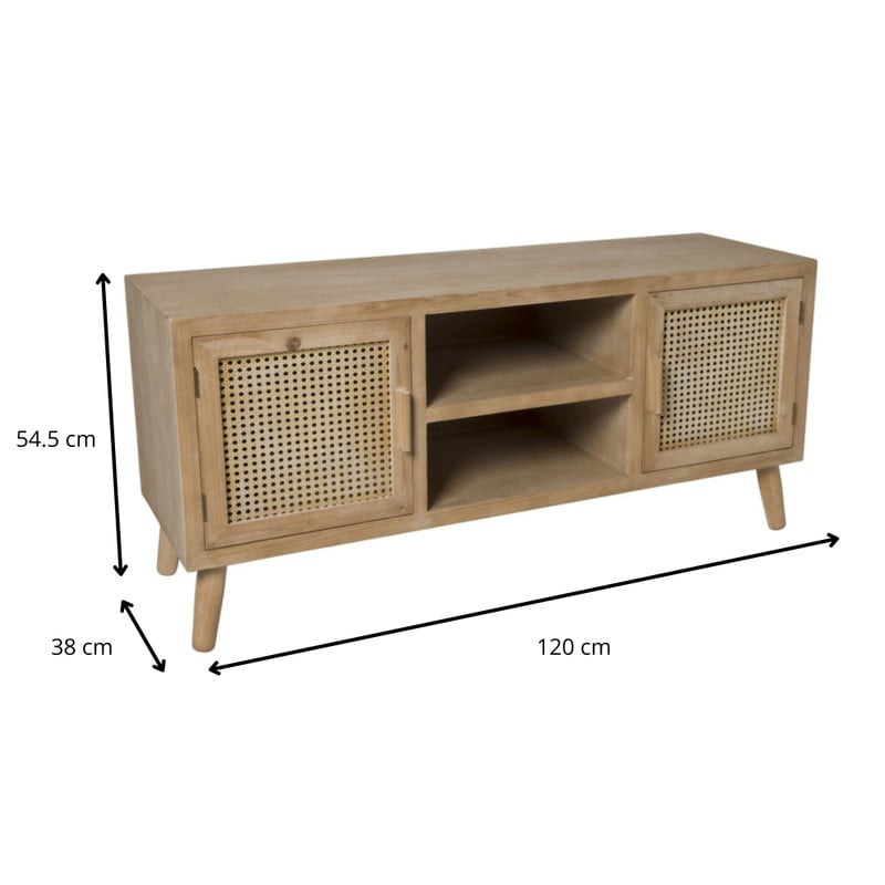 Webbing tv meubel Bandung - naturel - 54.5x120x38 cm