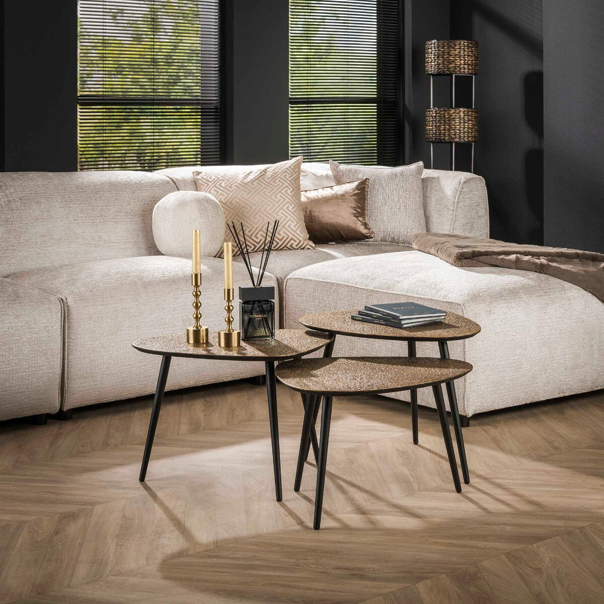 Fraaai - Lazio salontafel driehoekig brons   set van 3