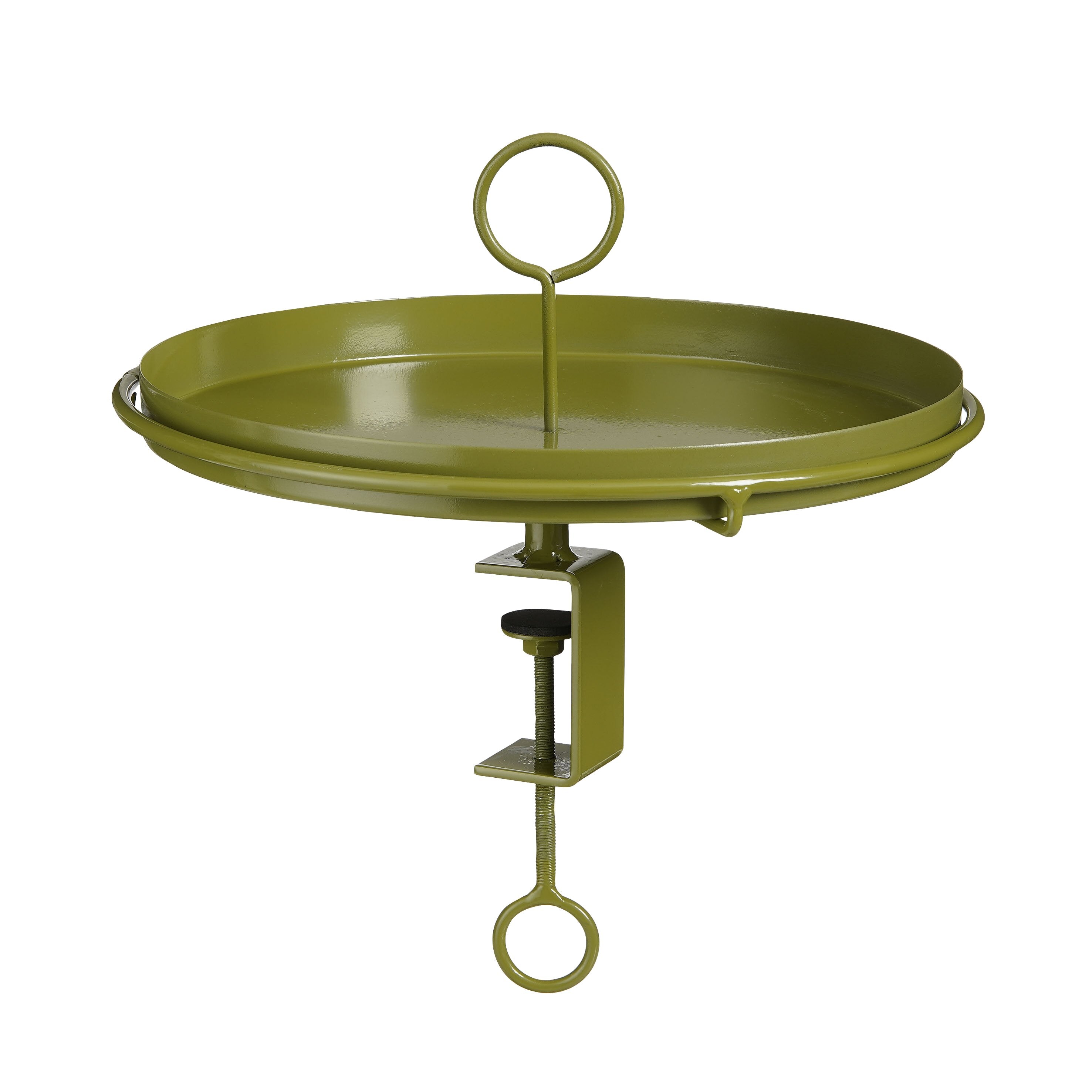 Mica Decorations Aston Dienblad met Klem - H30 x Ø31 cm - Metaal - Donkergroen