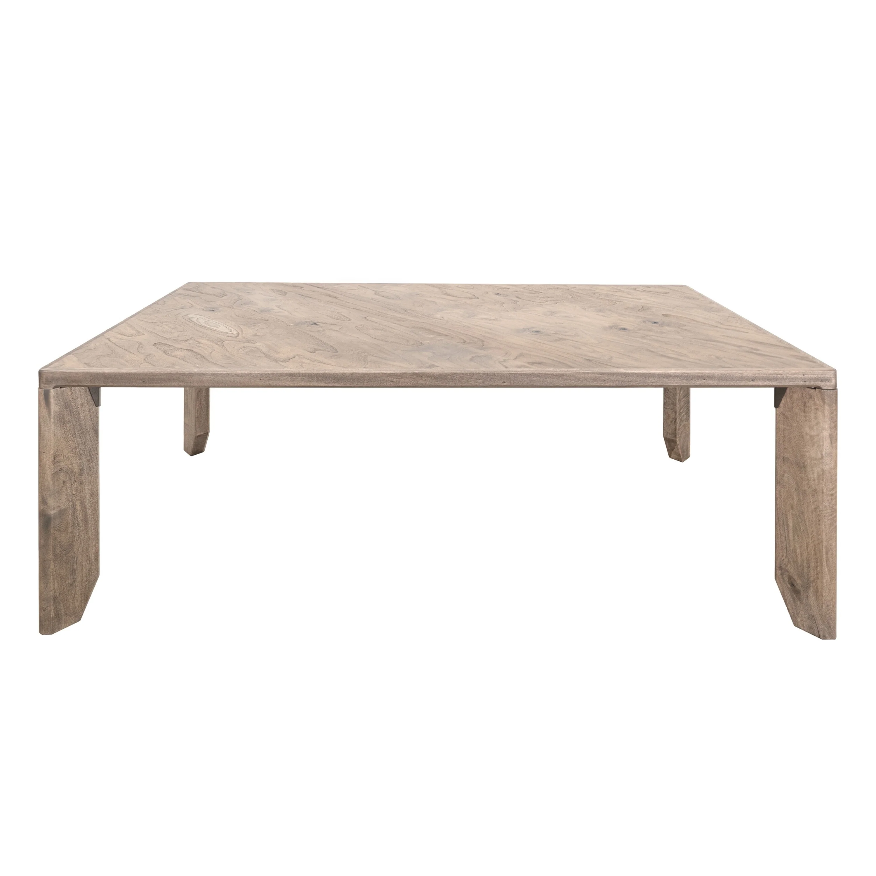 Rima Rectangular Dining Table, Natural Teak Brown, Mango Wood 79 Inch