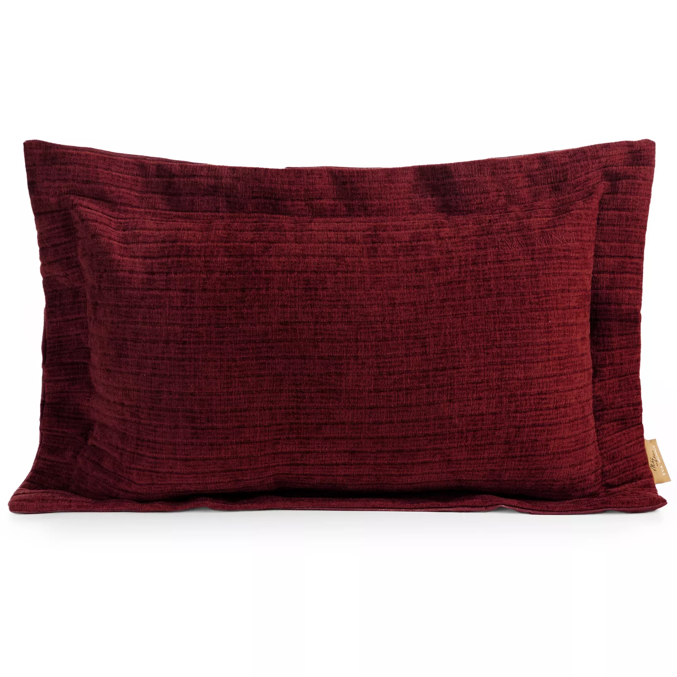 Poszewka na poduszkę40x60 cm z szenilowej tkaniny bordowa o widocznym ozdobnym splocie Eva Minge Elegante