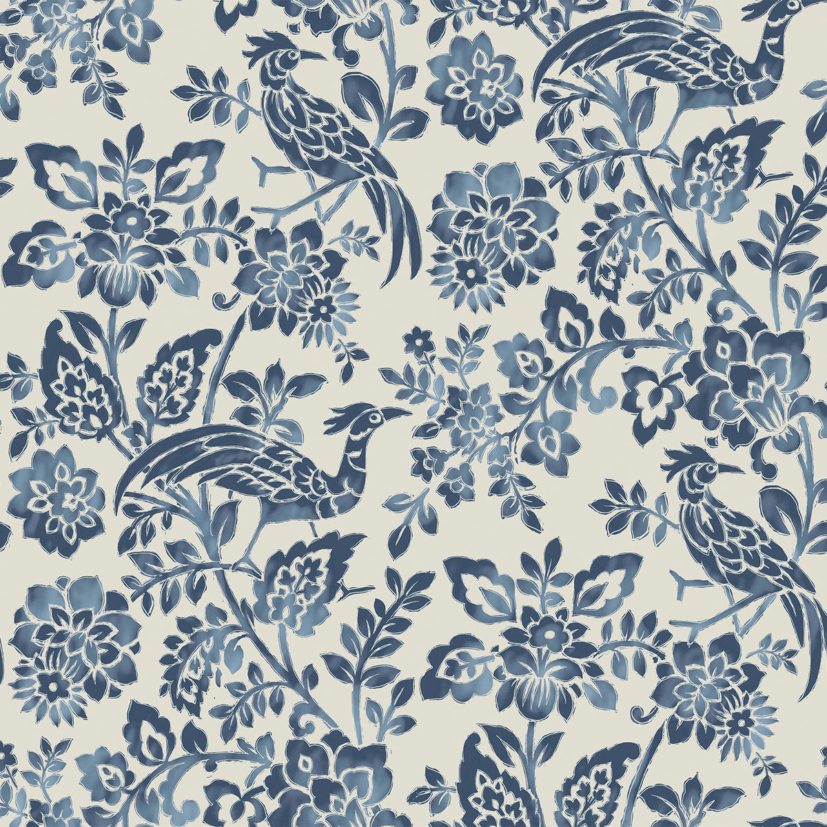 Laura Ashley Vliesbehang Adain Palace Dark Seaspray Blauw