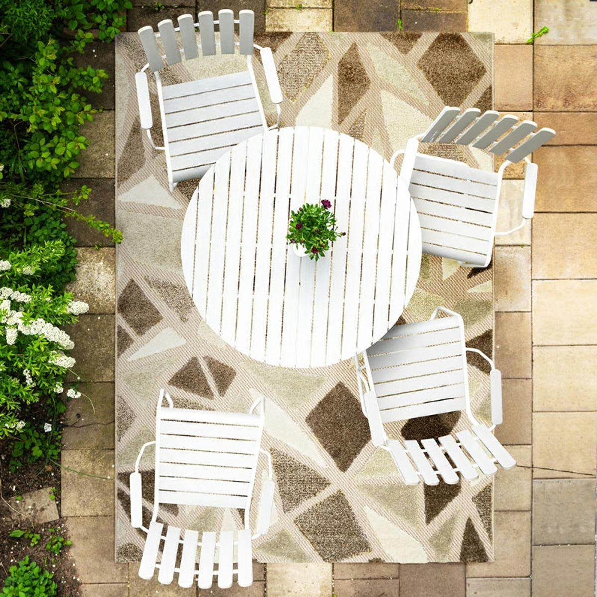 DEHORS-DEDANS - Tapis pour intérieur-extérieur beige et brun 160x230