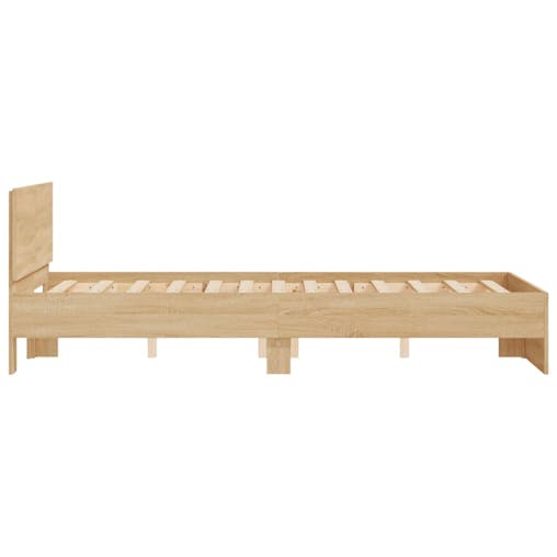 NNEVL Bed Frame with Headboard Sonoma Oak 135x190 cm