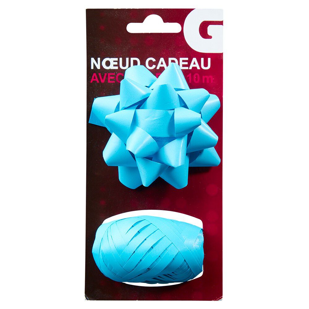 Ensemble noeud et bolduc bleu