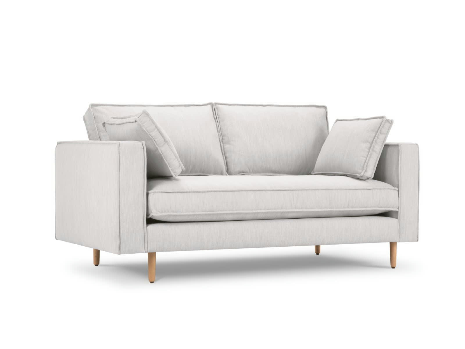 ALEXIS - Canapé 2 places en Tissu Structurel Gris Clair