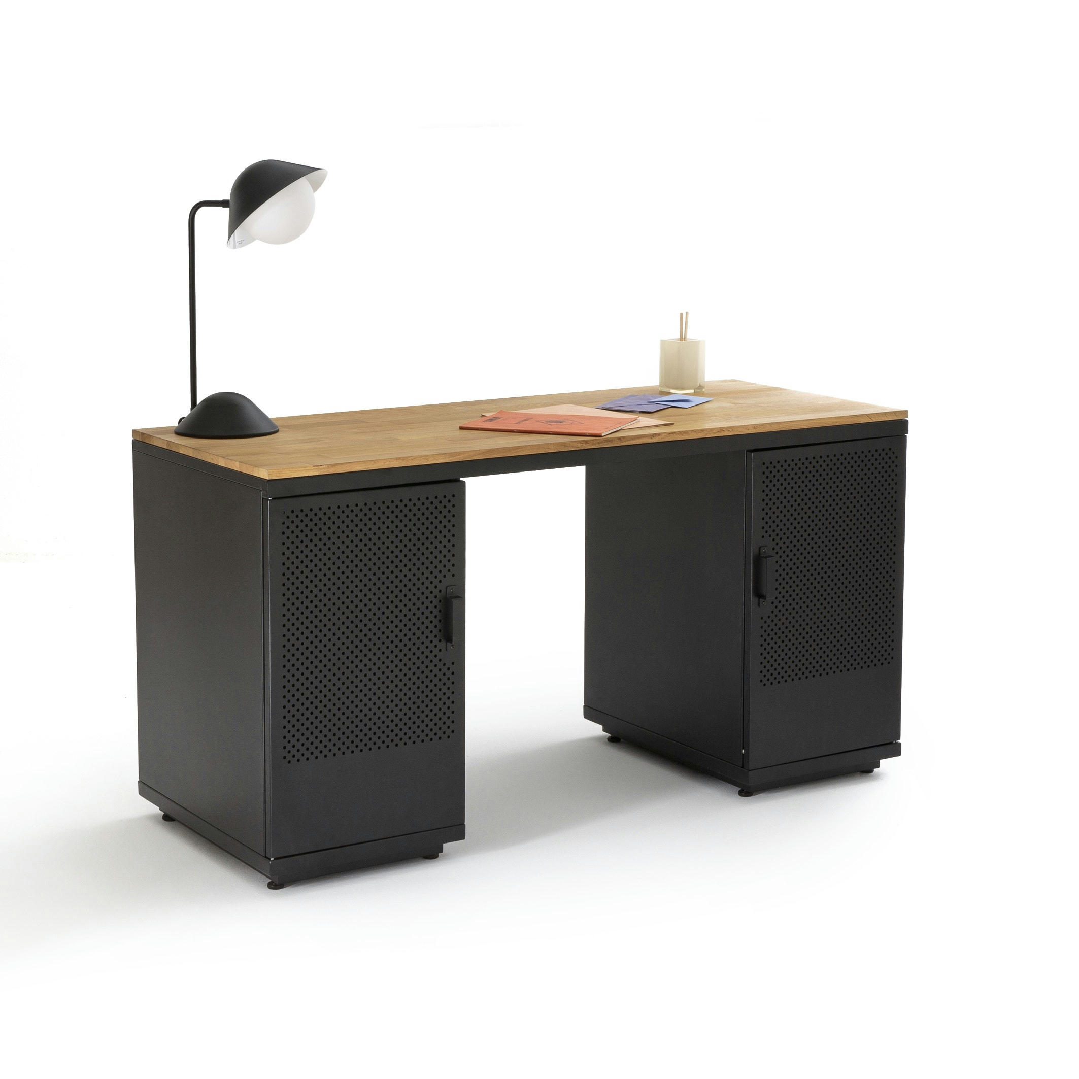 Bureau chêne et métal acier, Agama