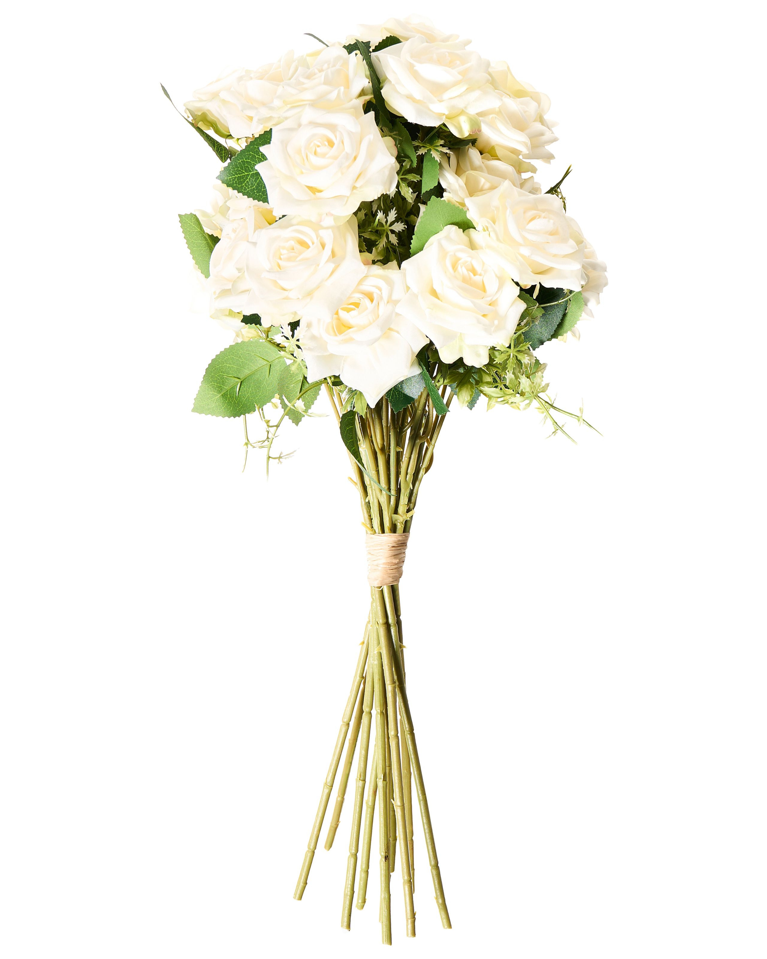 Bukiet sztucznych kwiatów róże 55 cm biały