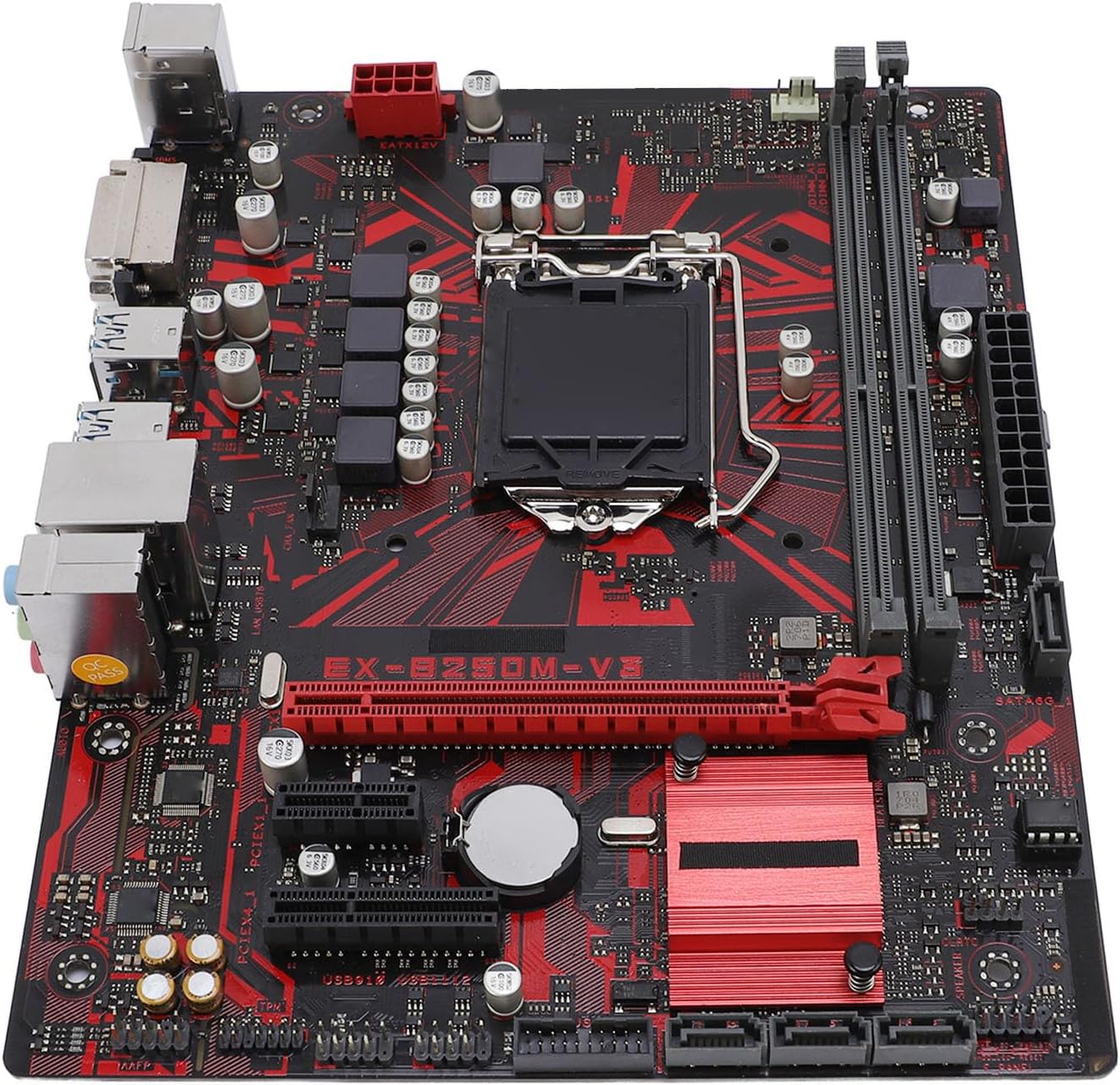 XUMIUZIY B250M V3 Desktop Motherboard, M ATX 2 DDR4 DIMM Slot for LGA 1151 7th 6th Gen Core i7 i5 i3 14nm CPU Processor, with PCI E 3.0, DVI Output, ALC887 8 Channel Sound Chip