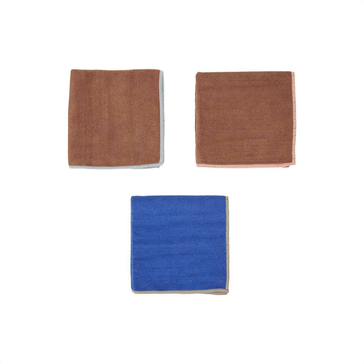 MUNDUS - Lot de 3 linges à vaisselle marron en polyester h30x30cm