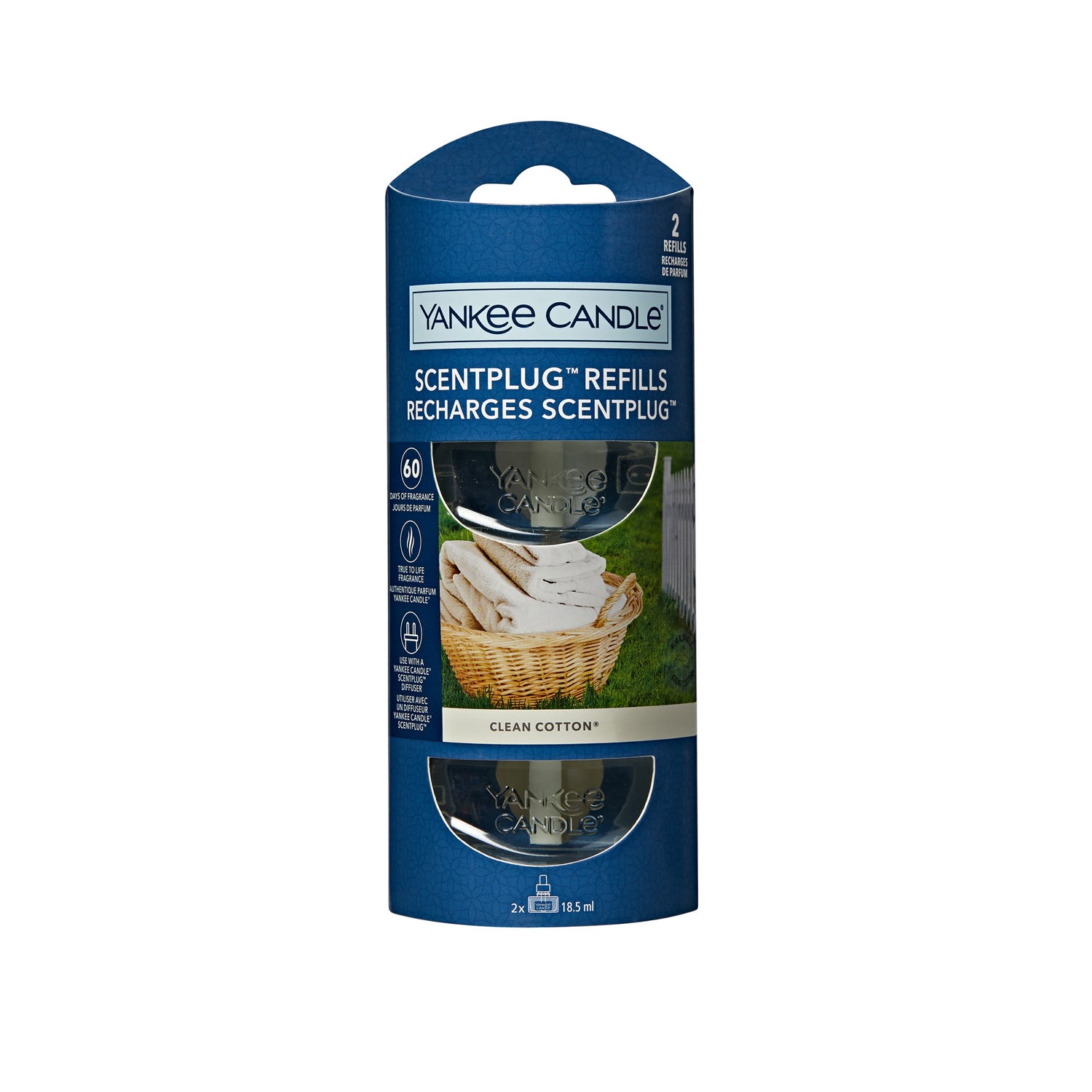 Set 2 ricariche per diffusore elettrico Clean Cotton Yankee Candle
