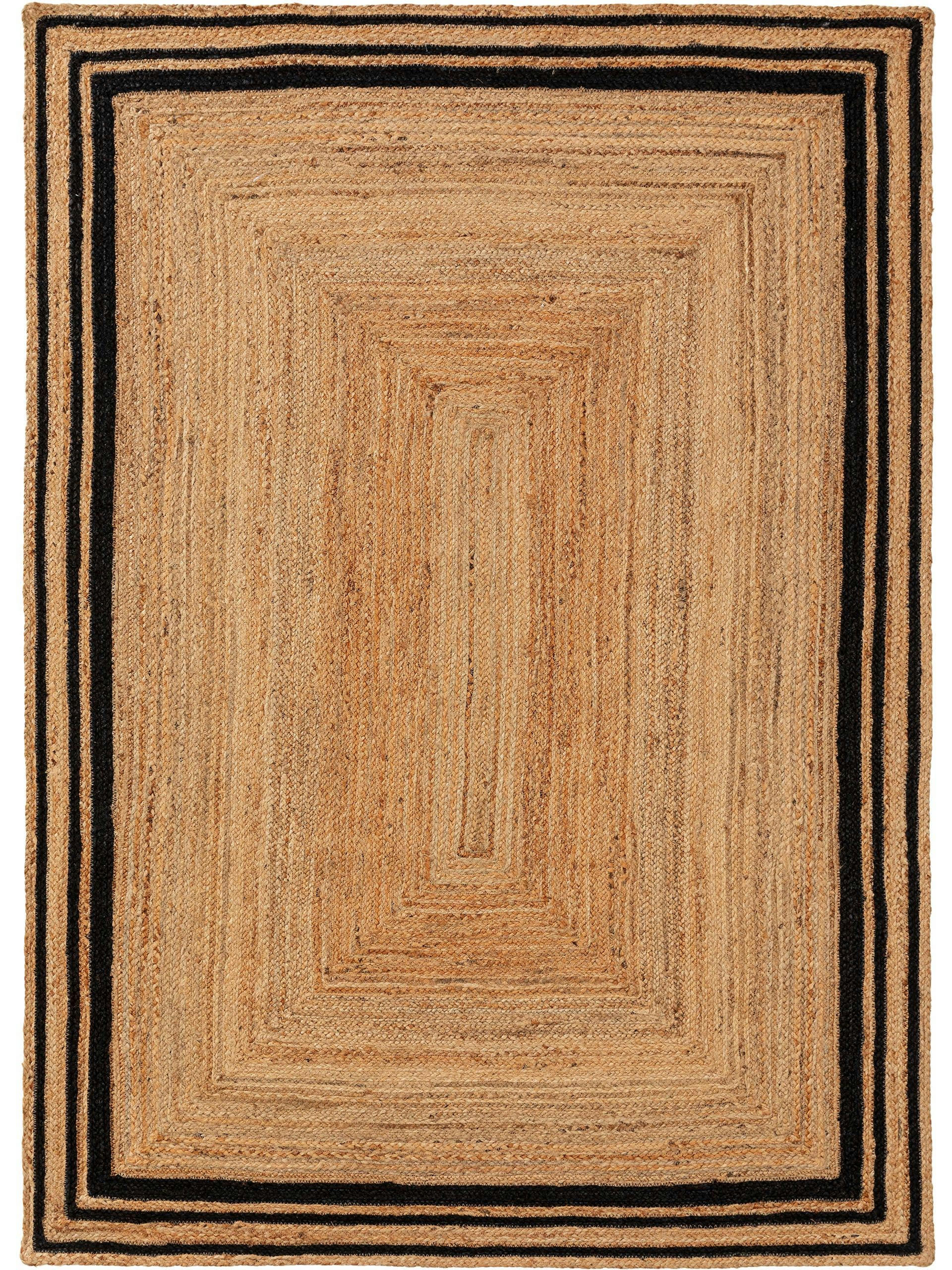 JUTTA - Tapis de jute noir 120x170