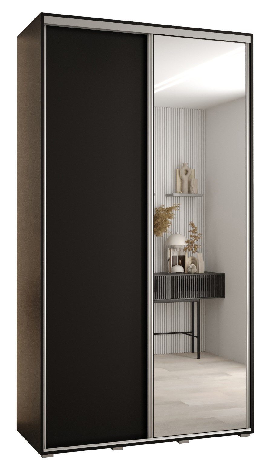 Szafa przesuwna 45 Cannes 3 140 czarny czarny srebrny