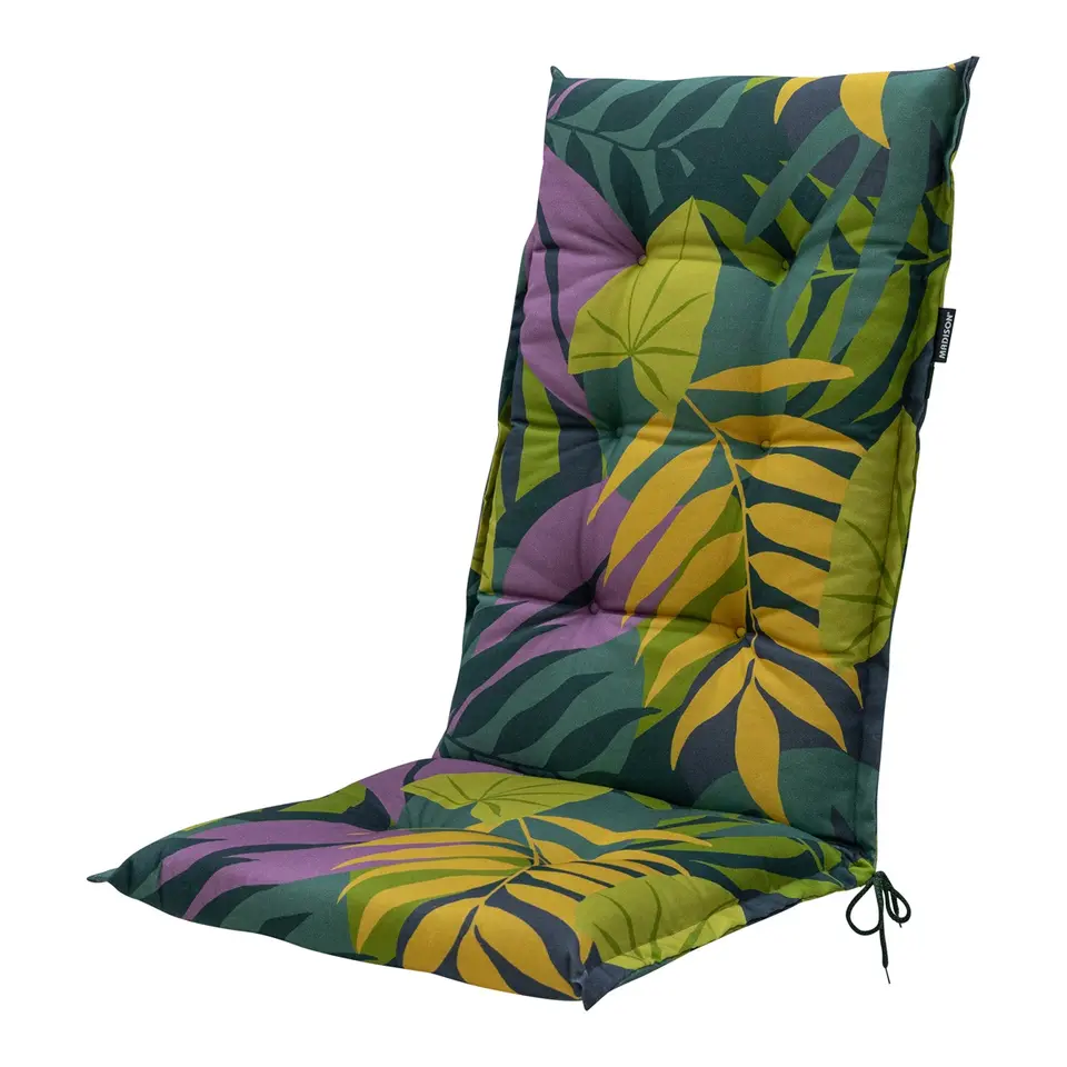 Madison - Tuinstoelkussen Hoge Rug Iven green - Ca. 123x50 cm - Set van 4