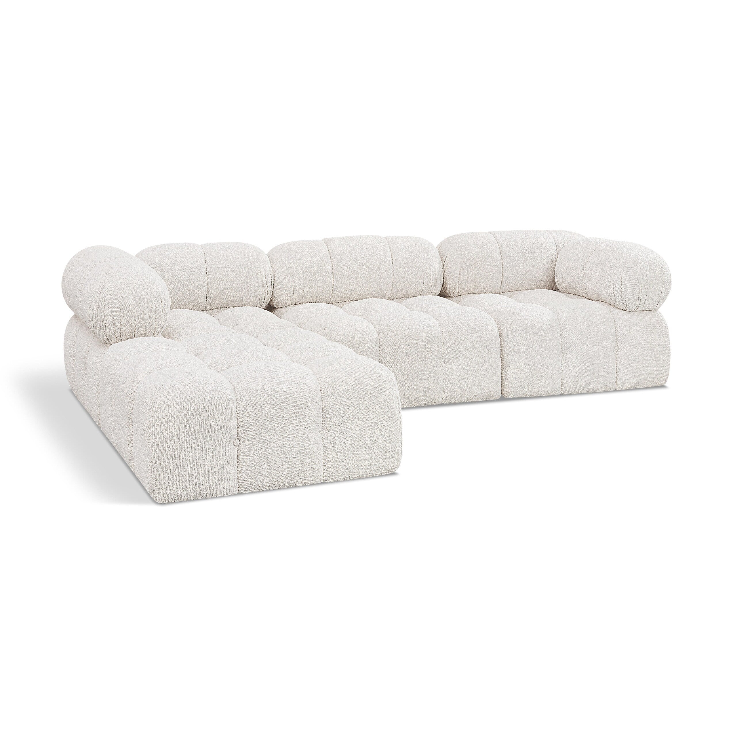 Ames 102 Boucle Fabric Upholstered 4pc. Modular Sectional