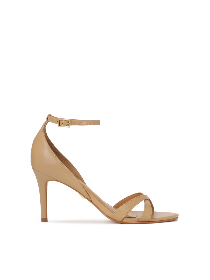 Beige sandals with built in heel
