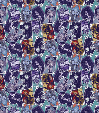 Disney Villains Cards Toss Cotton Fabric