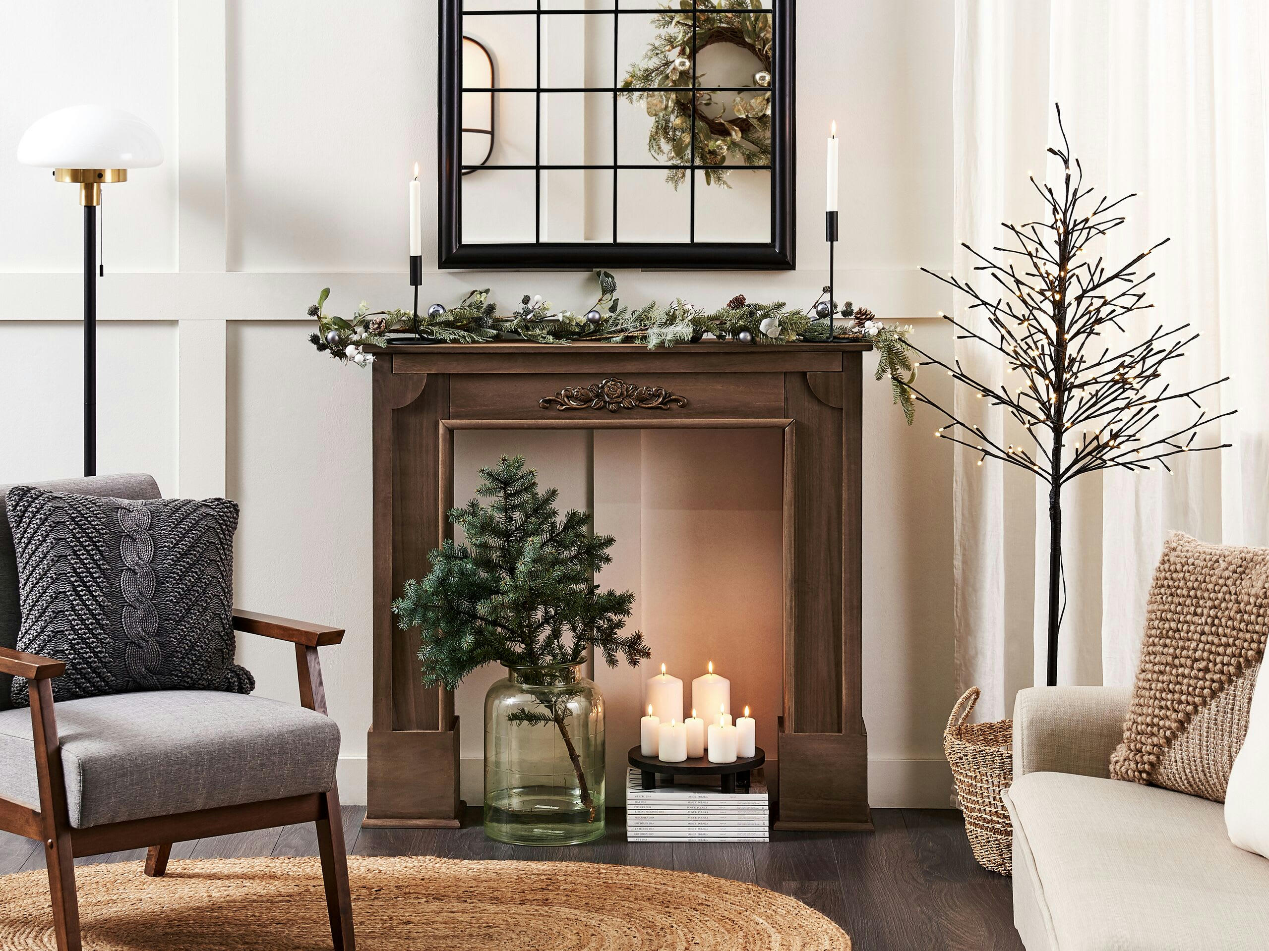 DEDIN - Encadrement de cheminée bois foncé