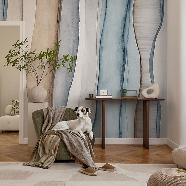 Papier Peint Wallfluent 312x219 cm Rayures abstraites Pour les passionnés de décorations d'intérieur subtiles et élégantes
