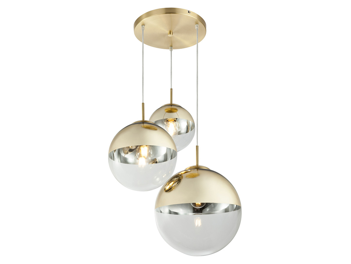 Lampa wisząca Varus 3-punktowa metalowo złota