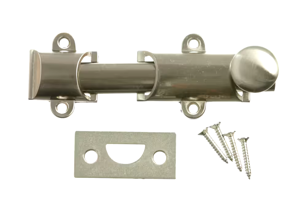 Hillman Dutch Surface Bolt, Universal Mortise Strike Plate, Assorted Colours, 4-in