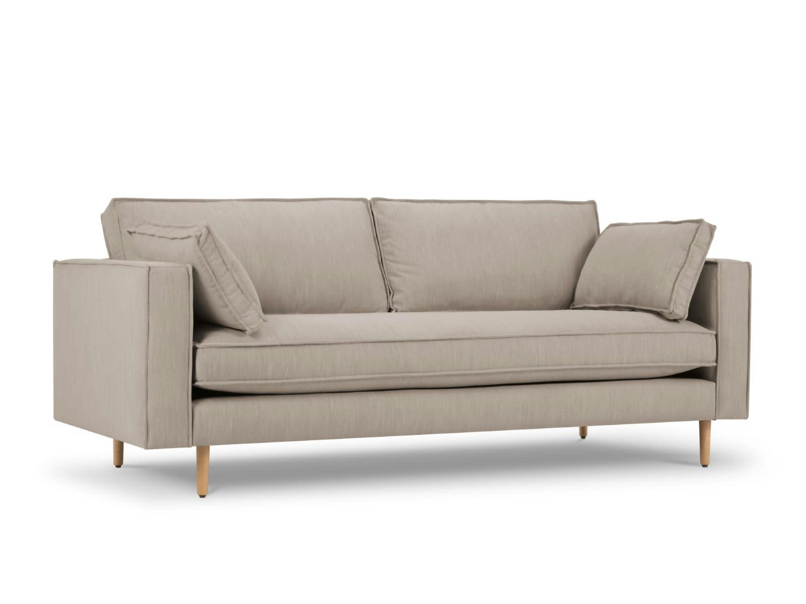 ALEXIS - Canapé 3 places en Tissu Structurel Beige Foncé