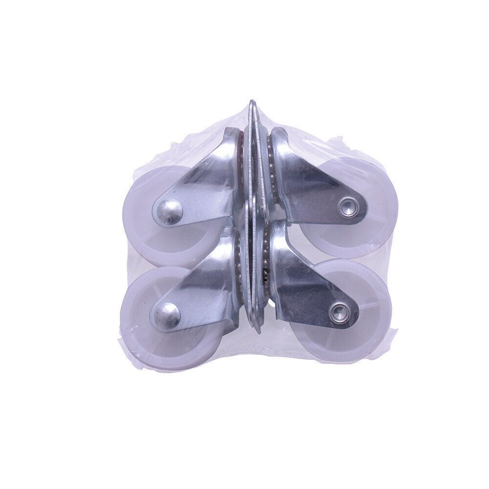 Roulette en plastique blanc - Lot de 4