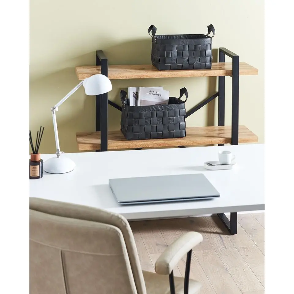 SIPPAR - Opbergmanden set van 2 - Zwart - Kunstleer