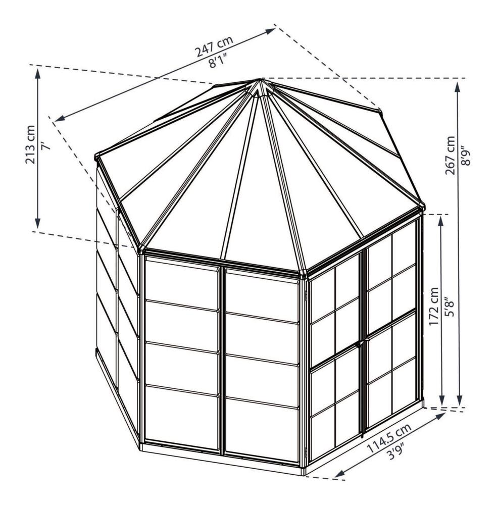 Palram Oasis Hexagonal Greenhouse, 8-ft