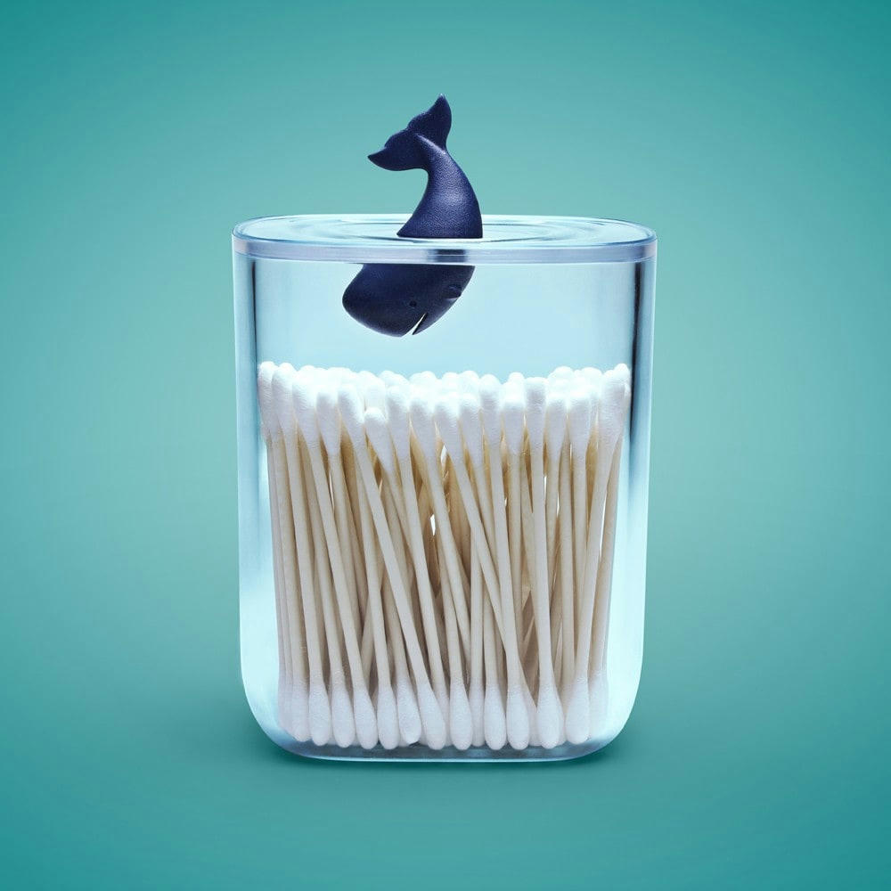 MOBY - Boîte à coton tiges baleine