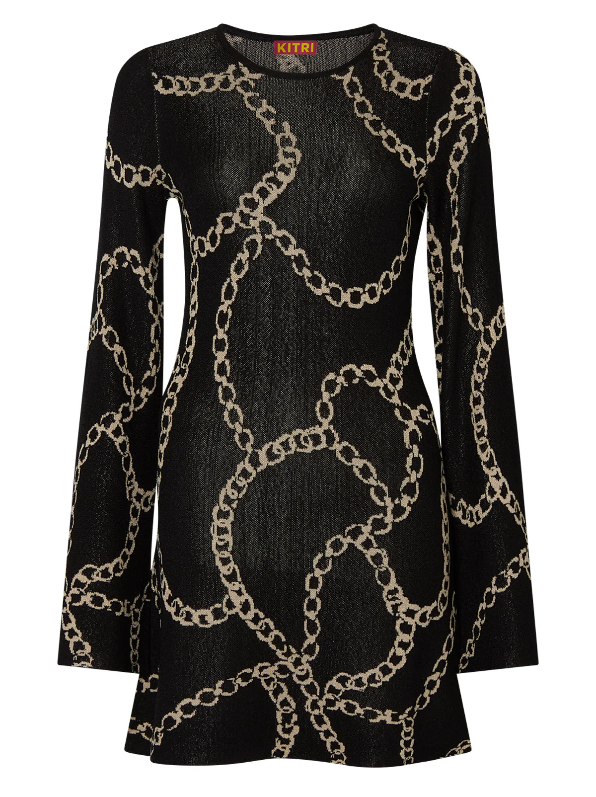 Greta Black Chain Lurex Knit Mini Dress
