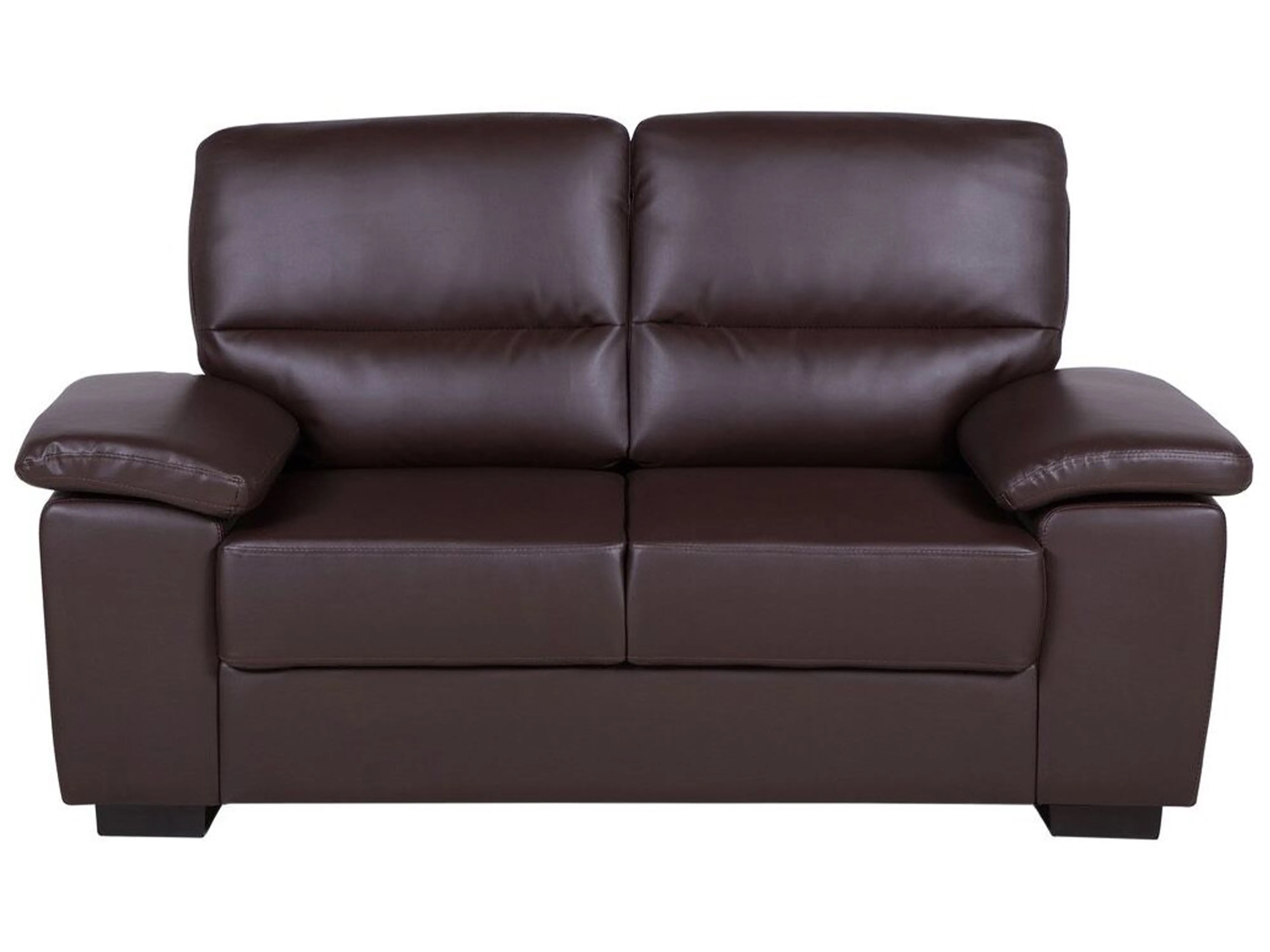 Sofa 2 Seater VOGAR Faux Leather Dark Brown