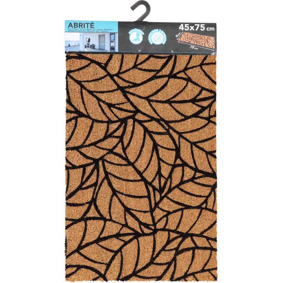 Luance Deurmat - anti slip - rechthoek - bladeren - 75 x 45 cm