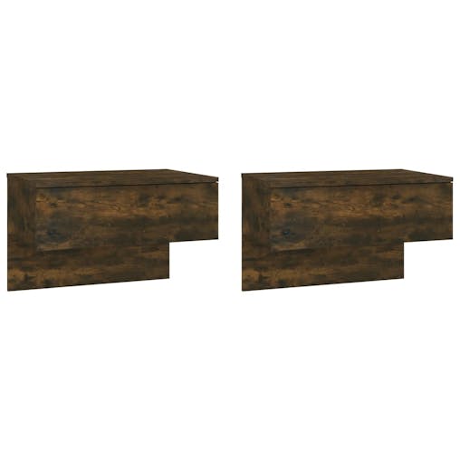 NNEVL Wall-mounted Bedside Cabinets 2 pcs Smoked Oak