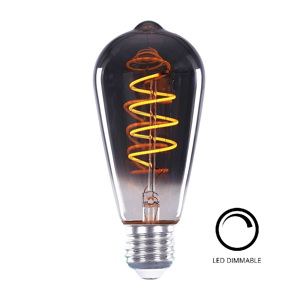 Highlight E27 4Watt Smoke Spiraal 64mm Dimbaar