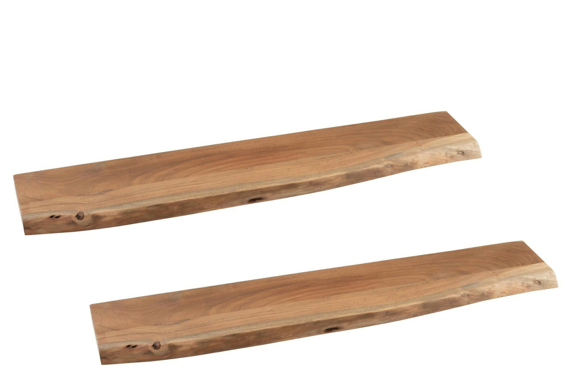 EDGAR - Lot de 2 etagère murale rectangulaire en bois d'acacia l115