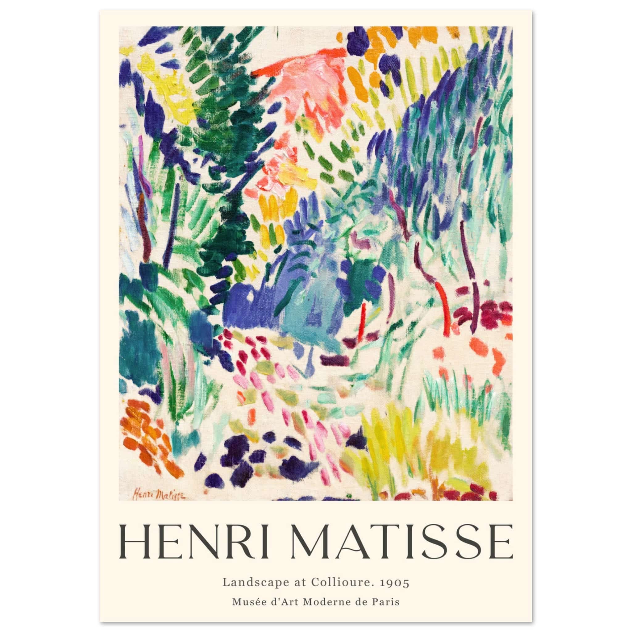 Artfulprints Poster Matisse - Landscape of Collioure 1905  - A4 21x29.7 cm - Meerkleurig
